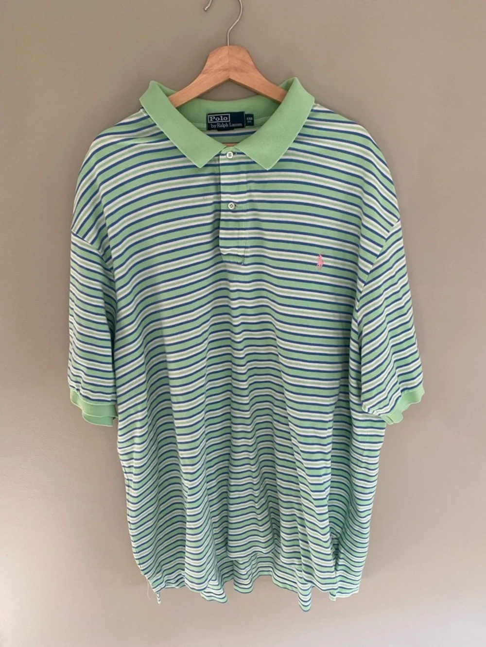 Polo by Ralph Lauren Mint and Blue Striped Polo‎
